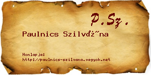 Paulnics Szilvána névjegykártya